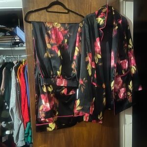 Torrid Black and Pink Floral Pantsuit